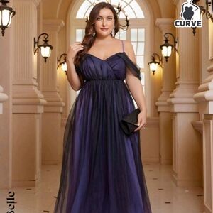 Evening gown, prom dress, size 18 purple, never worn still in original packaging